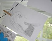Princess Profile 4x6 sketch print
