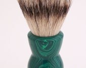 Malachite Tru-Stone 24mm Super Silvertip Badger Shaving Brush Handle (Handmade in USA)