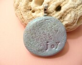 Religious Jewelry Joy Pendant handmade polymer clay