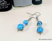 Blue Speckled Casual Earrings - Splish Splash