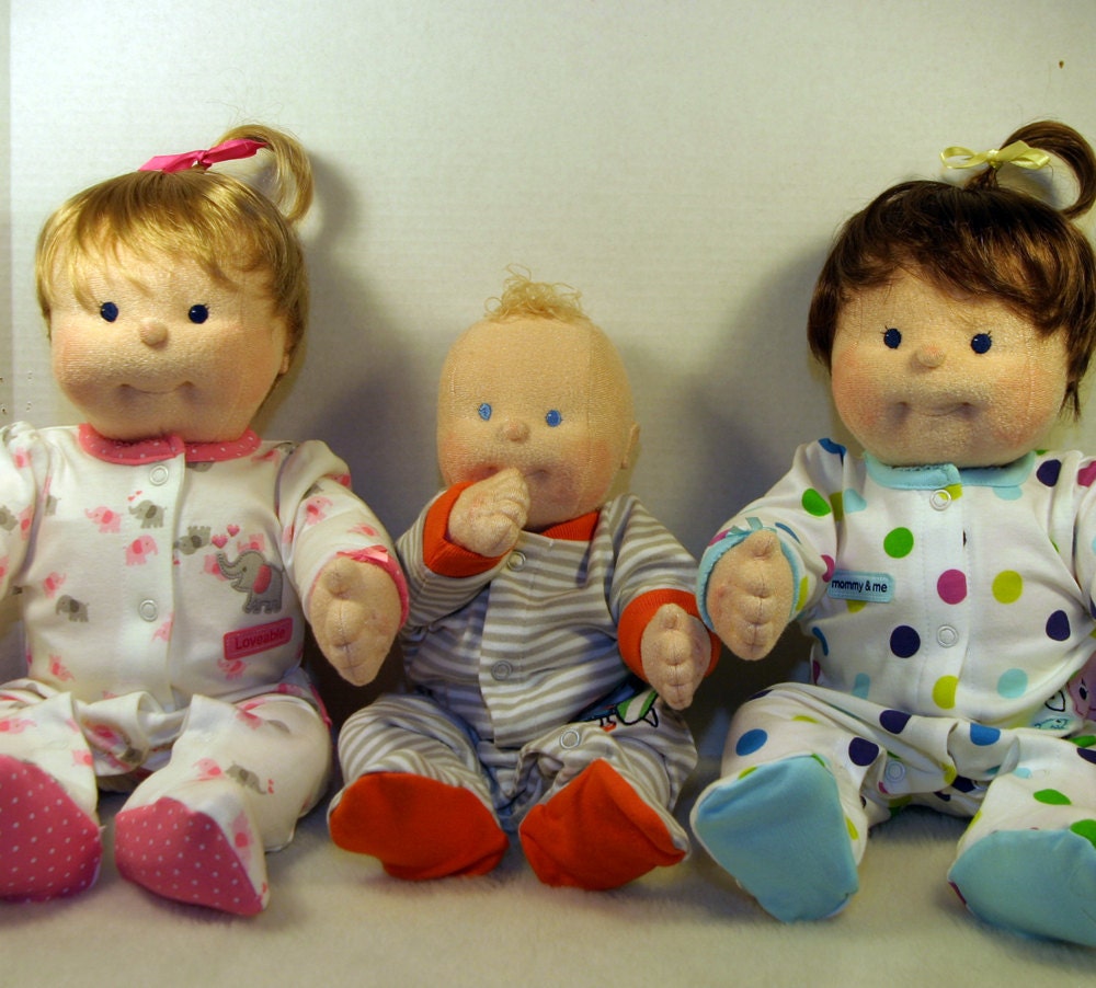 Ellie,Max and Amelia Soft Sculpture Baby Dolls Reserved for 10gymnast