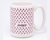 CUSTOM Magenta Fletch Mug. ceramic. hand-printed.