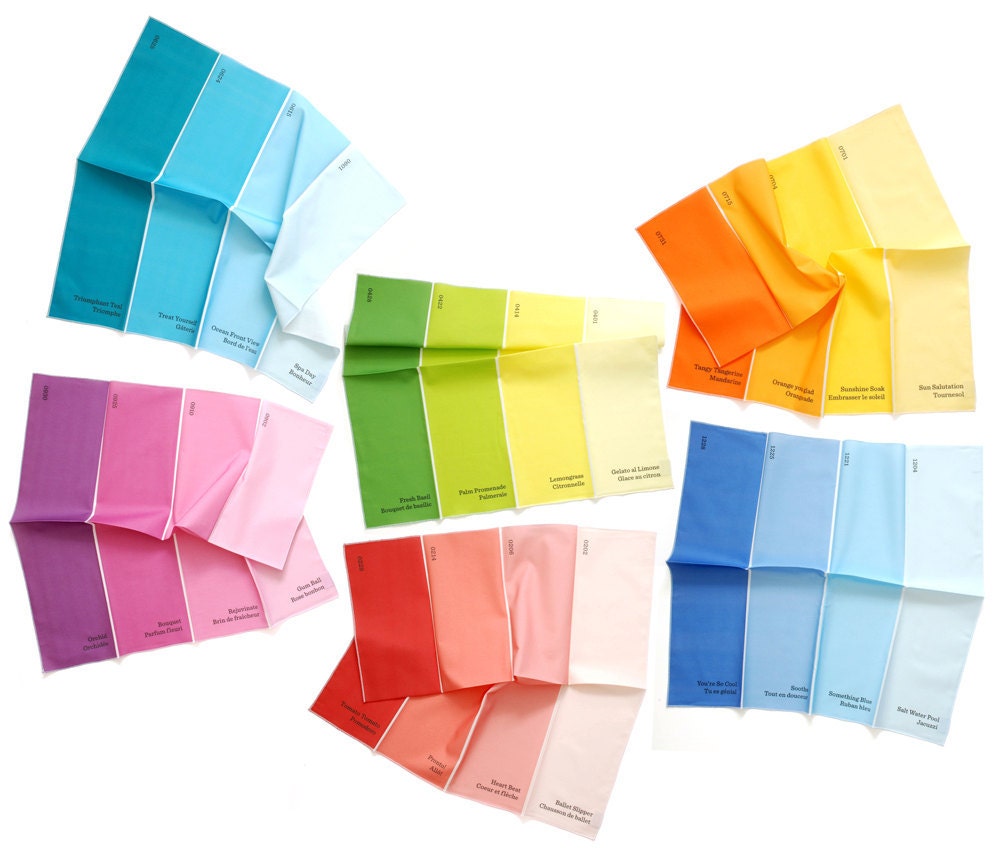 Napkins - Paint Chip Napkins - Set of 6 Colors - bright summer rainbow colours large size