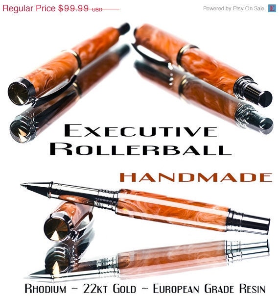 20% ALL PENS On SALE Now Rollerball pen made on a lathe by hand Carmel swirls High quality outstanding writing pen Custom handcrafted pen