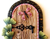 Butterfly Fairy Door with Ginko Leaves