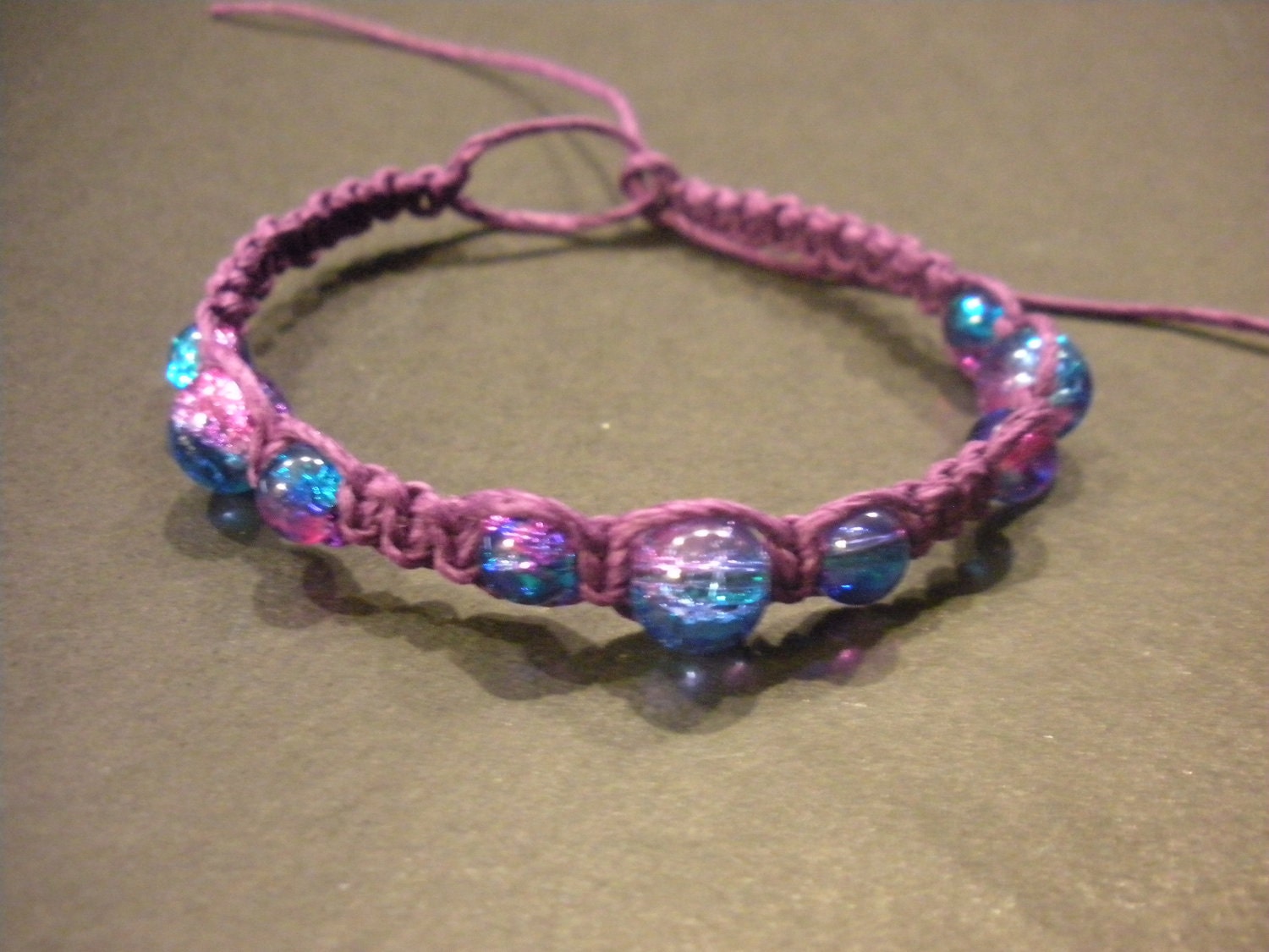 Purple Crackle Hemp Bracelet