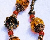 30% CEARANCe SALe and FREe SHIPPING fall autumn Lampwork Necklace LN019