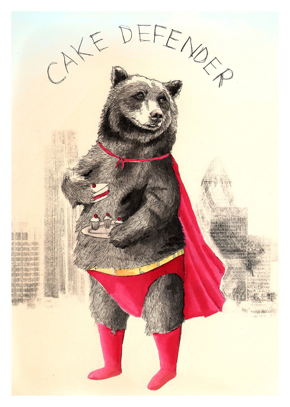The Cake Defender - 11 x 14  Limited Edition Print