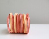 Blush: Skinny Wool Felt Cuff Bracelet Wristband by LoftFullOfGoodies (Made To Order) - LoftFullOfGoodies