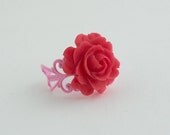 Red Rose Filigree Ring