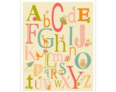 ABC alphabet typography 11x14 inch Poster Print
