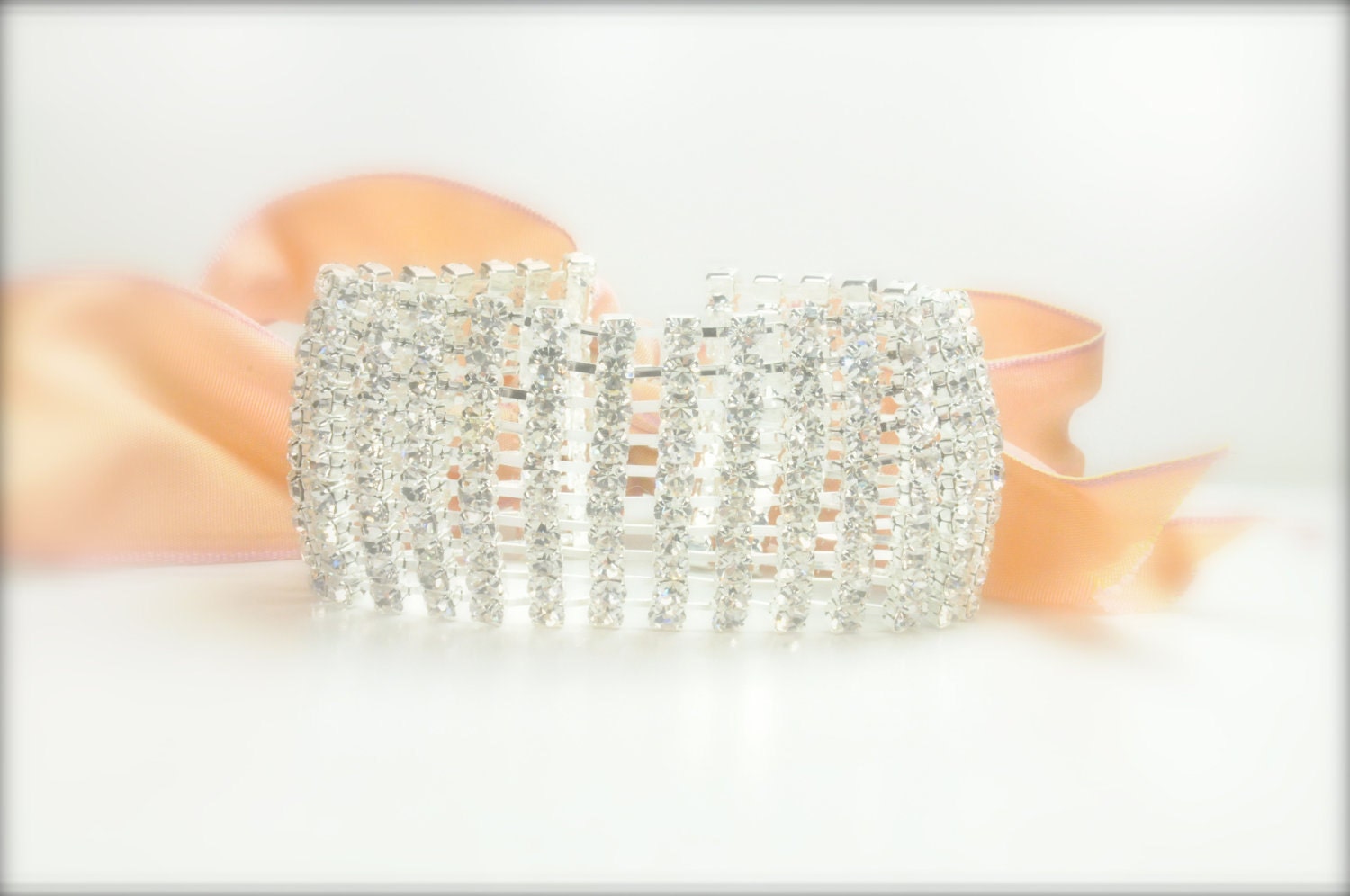 Bridal Rhinestone Cuff Bracelet on Etsy