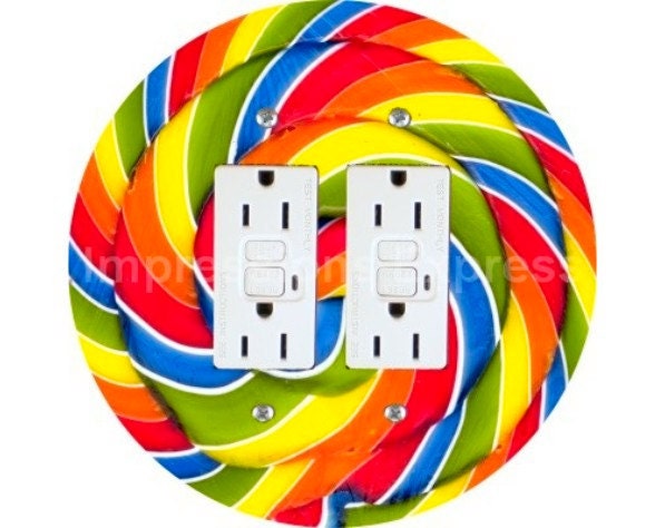 Giant Lollipop Double GFI Outlet Plate Cover