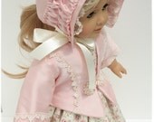 Historical 1850's Jacket & Bonnet Ensemble in Pink w/Venice Lace for American Girl 18" Dolls