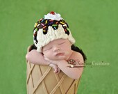 RESERVED for  W. Grover   Ice Cream Sundae (Vanilla) Hat  newborn photography prop