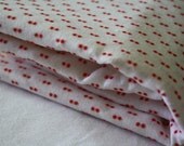 Vintage Swiss Dot Fabric in White and Red