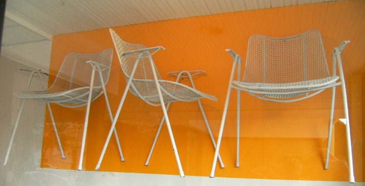 Reserved for Livins 3 MID CENTURY WOODARD SCULPTURA PATIO CHAIR SET EAMES ERA