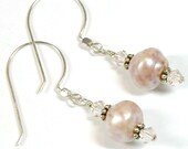 SALE Peach Baroque Pearl Earrings