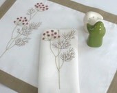 Garden Series Placemat  and  Napkin Set of 4 - Soka Flowers
