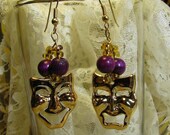 Mardi Gras Comedy - Tragedy Masks Earrings
