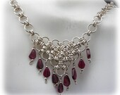 Sterling Silver Chain Maille Bib Style Necklace - Perfect For Ren Faires