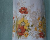SALE Kitschy Fall Yellow and Brown Floral Aline Skirt, Size 12