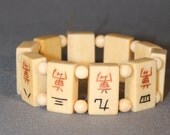Celluloid Mah Jong Tile Stretch Bracelet