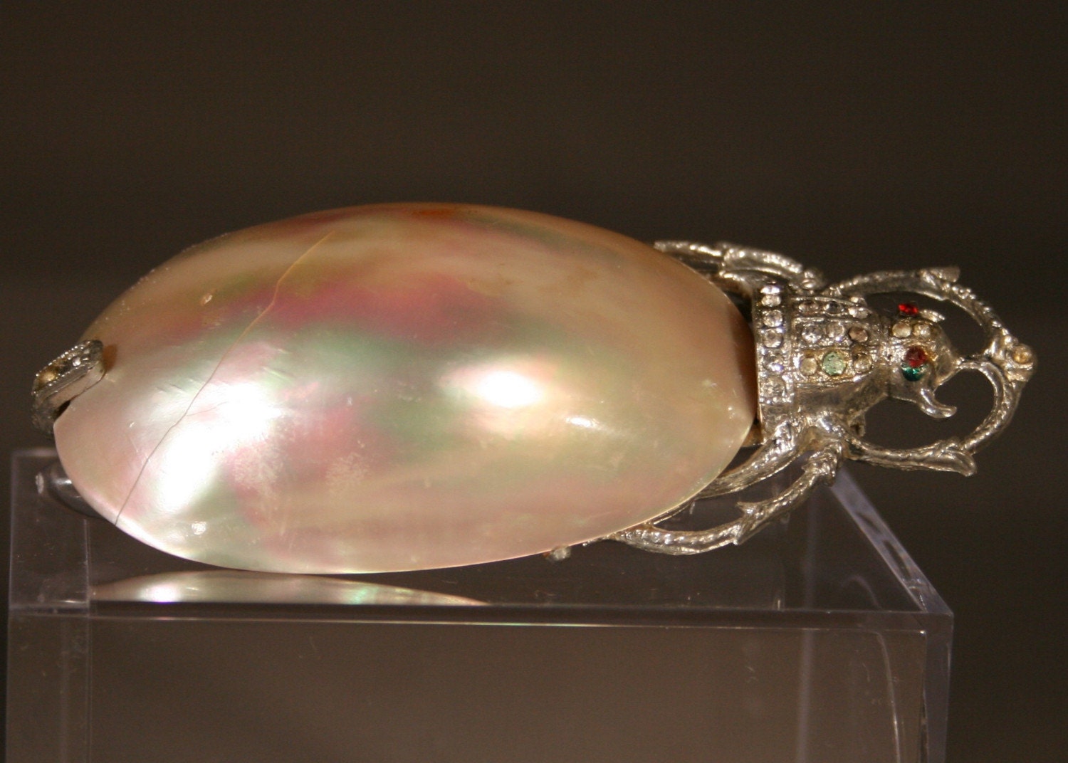Unusual, Large, Mother of Pearl Dress Clip
