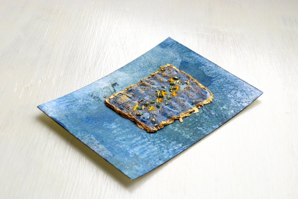 ACEO hand embroidery original fiber art