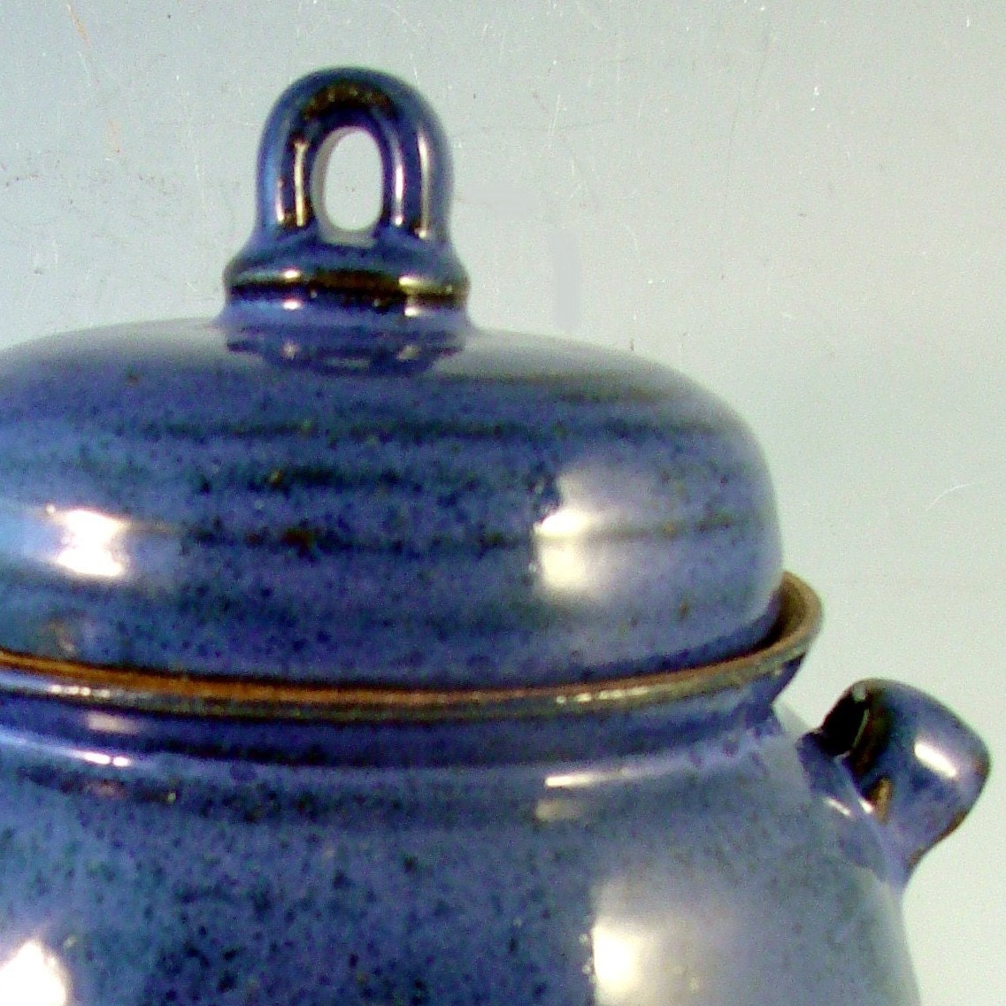 Blue Lidded Urn / Handmade Wheelthrown Stoneware Clay