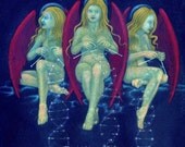 DNA Angels II - what happens when science meets religion... signed 10x18.5 inch print
