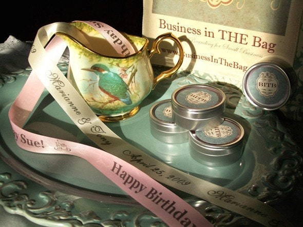 Custom Personalized Ribbon - luxurious 7/8" wide double-faced satin ribbon