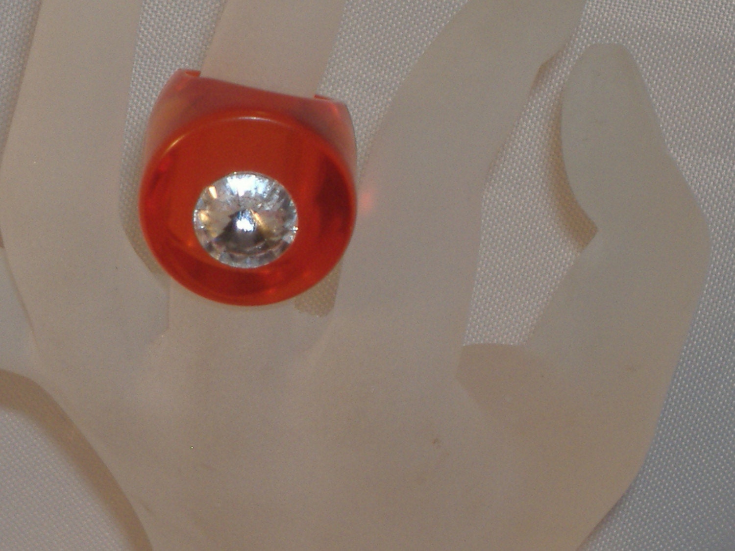 Orange Red Round Lucite Ring- Other sizes and colors available