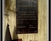 Painted Handmade halloween Wizard Of Oz Witch Death Certificate Wood Sign Home Wall Decor Hanging