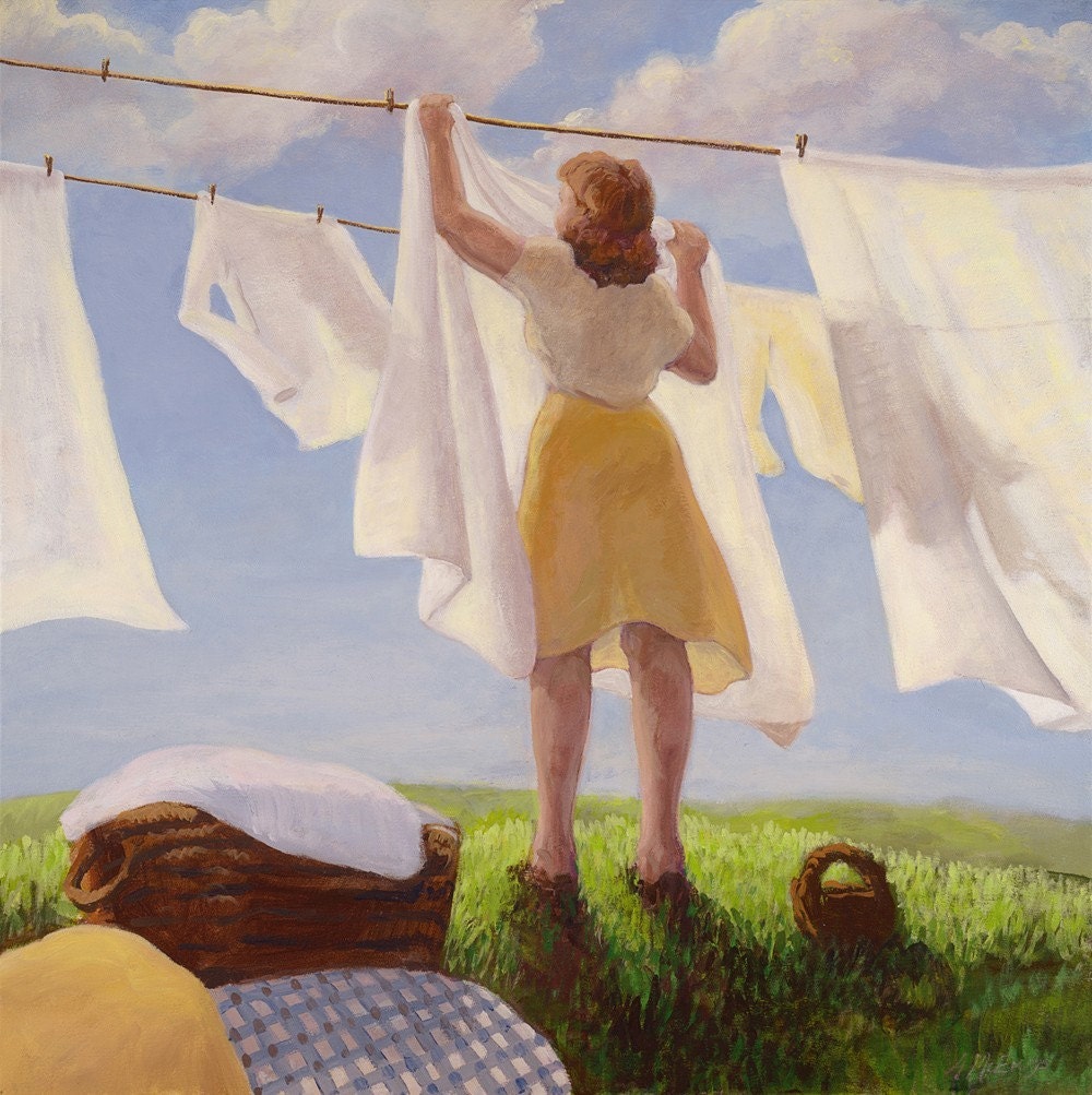 Summer Laundry - 10 x 10"