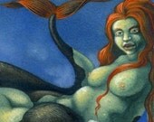 Arctic Mermaids - signed 8x8 inch print by Nancy Farmer
