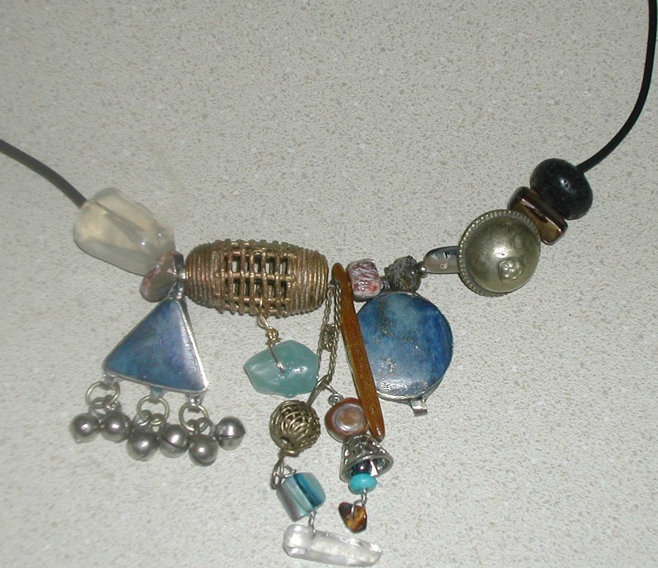 LAPIS LAZULI  NECKLACE  - TRIBAL DANCE BELT  RECYCLED