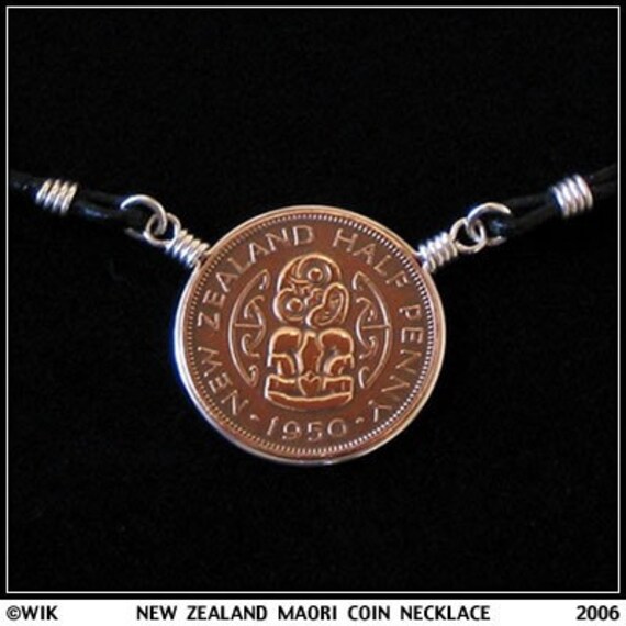 New Zealand Maori Symbol Coin Necklace