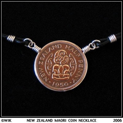 New Zealand Maori Symbol Coin Necklace