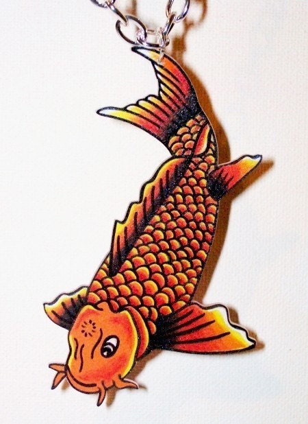 japanese koi fish necklace From artallnight