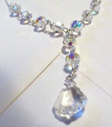 Austrian Baroque Crystal Wedding Day Necklace on Sterling silver chain