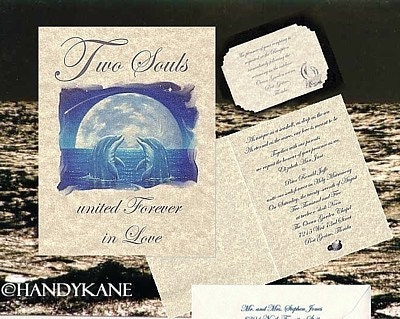 QTY 50 Dolphin Wedding Invitations Reception Cards moon Style A Theme