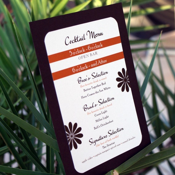 Bree Cocktail Menu - Customized Set of 2