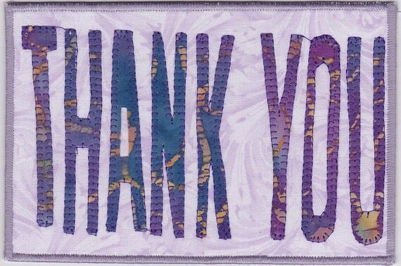 Thank You Fabric Postcard