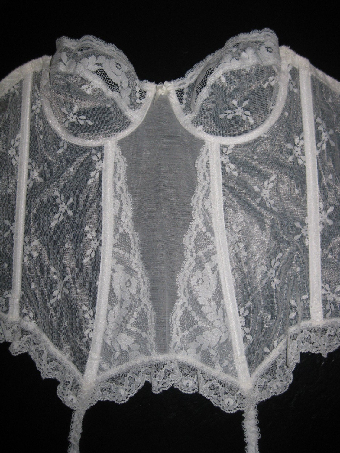 Madonna Like A Virgin Bridal Bustier Corset with Garters for Stockings ...