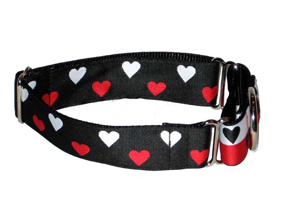 SALE - 50% Off - Ready to Ship - Heartbreaker Black & Red - 1.5" Martingale