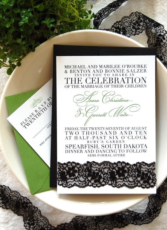 Lace Wedding Invitations From joyeverafter