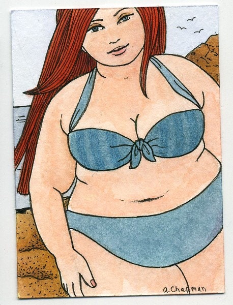 BBW girl in bikini 5x7 print
