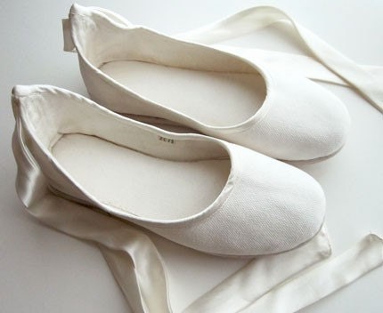 Ecochic Handmade Vegan Bridal Ballet Flats white From TheGeneration