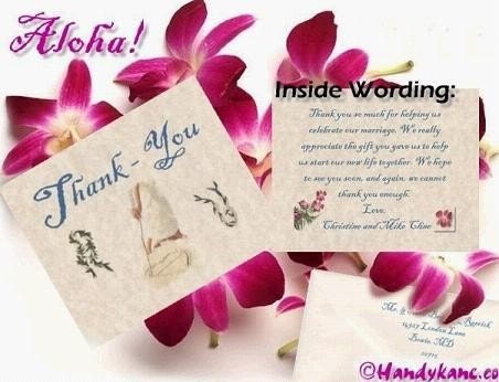 Tropical Beach Wedding Favors Thank You Cards qty 50 4499 handykane